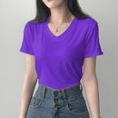 Blusa Camiseta Basica lisa Simples Gola V