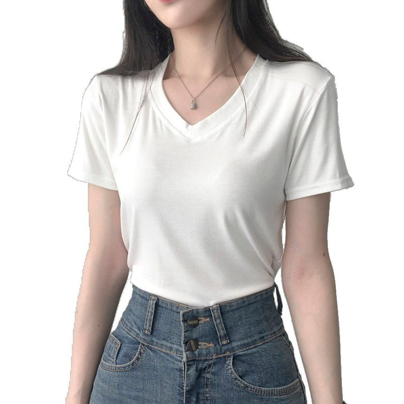 Blusa Camiseta T-shirt Basica lisa Simples Gola V