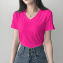 Blusa Camiseta Basica lisa Simples Gola V