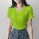 Blusa Camiseta Basica lisa Simples Gola V