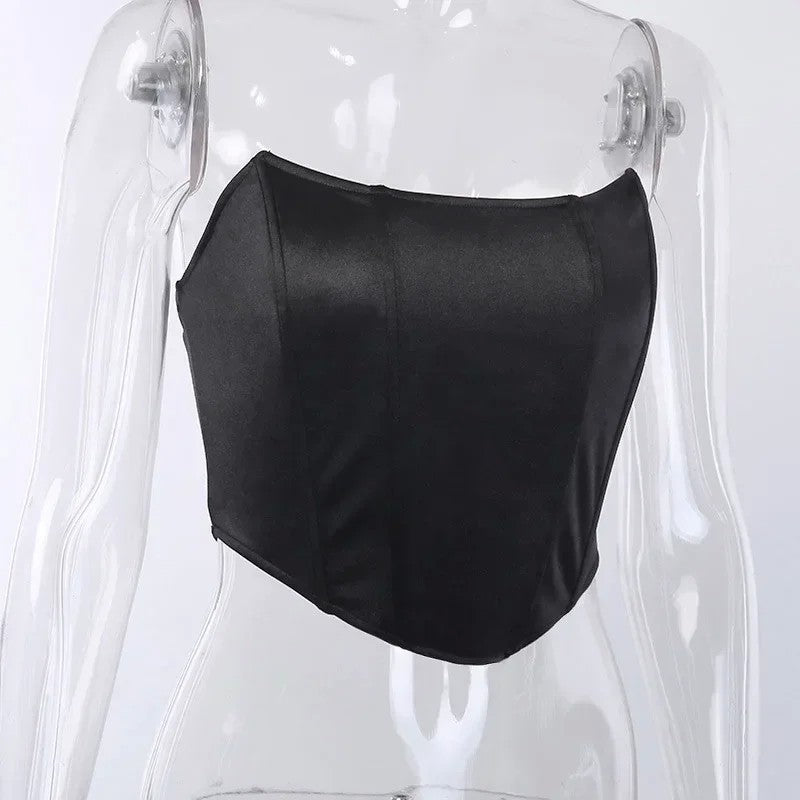 Top espartilho sem mangas fora do ombro veludo moda sexy