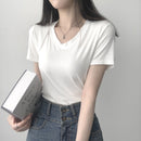 Blusa Camiseta Basica lisa Simples Gola V