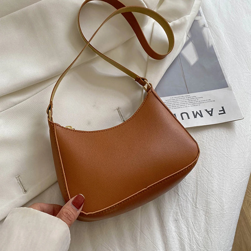 Bolsa Feminina Retrô de Couro PU – Estilo Casual e Elegante
