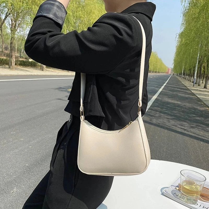 Bolsa Feminina Retrô de Couro PU – Estilo Casual e Elegante