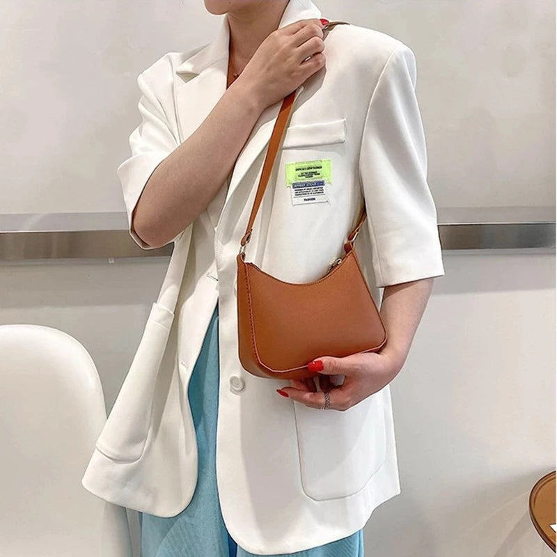 Bolsa Feminina Retrô de Couro PU – Estilo Casual e Elegante