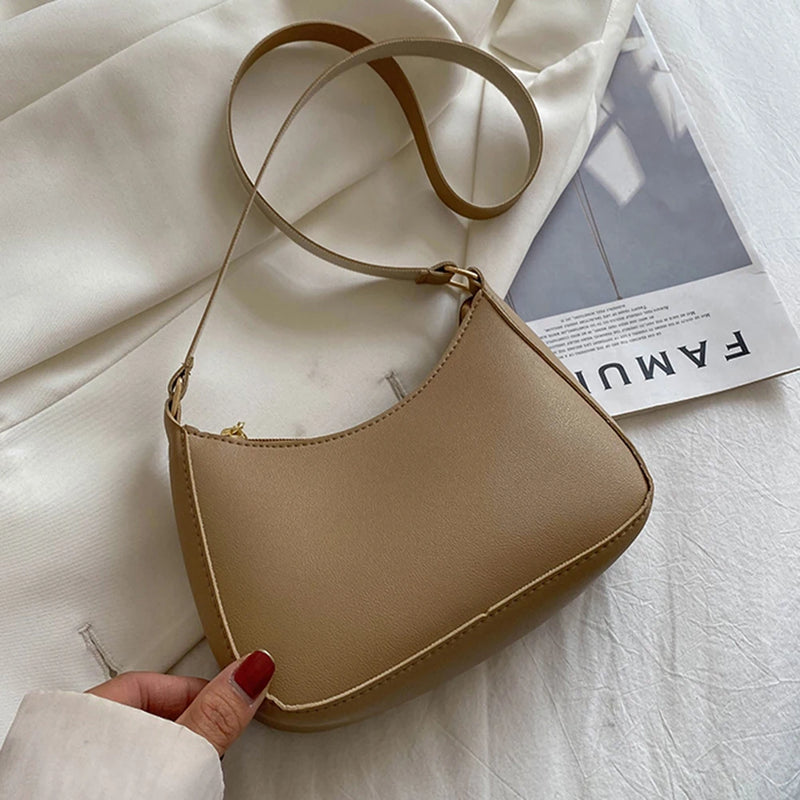 Bolsa Feminina Retrô de Couro PU – Estilo Casual e Elegante