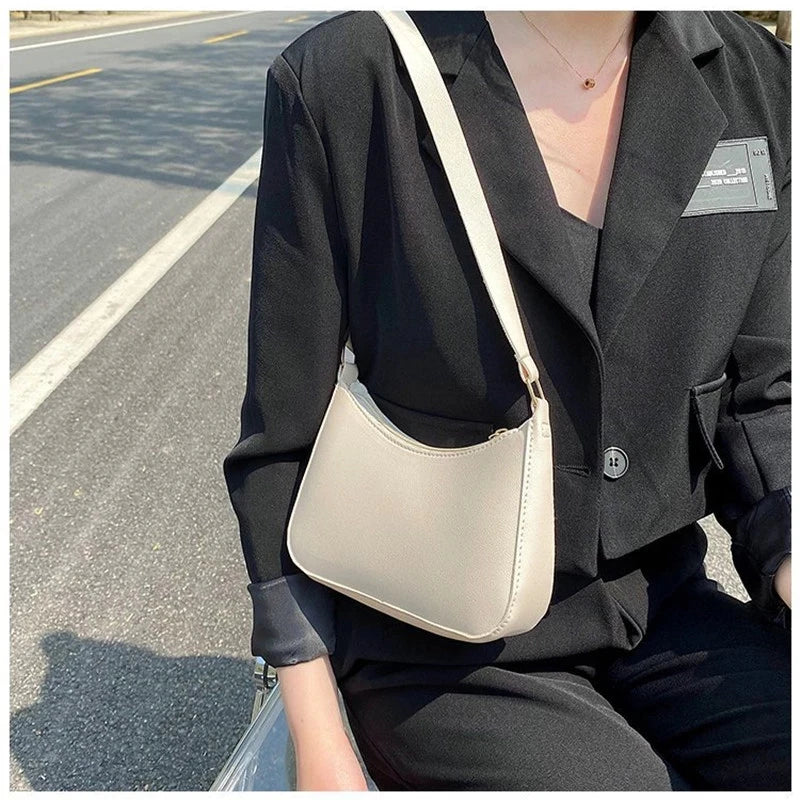 Bolsa Feminina Retrô de Couro PU – Estilo Casual e Elegante