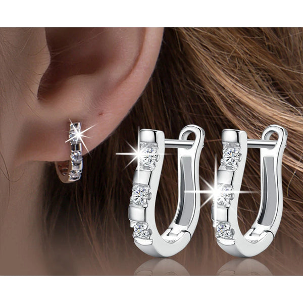 Brincos Argola em Prata 925 com Zircônia – Presente Elegante para Ela
