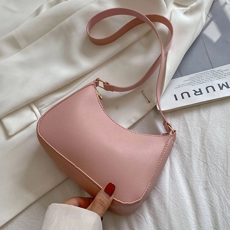 Bolsa Feminina Retrô de Couro PU – Estilo Casual e Elegante