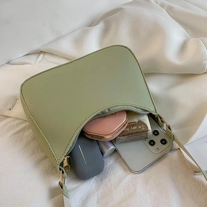 Bolsa Feminina Retrô de Couro PU – Estilo Casual e Elegante