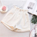 Shorts Jeans Feminino Cintura Alta Verão - Casual, Solto, com Barra Dobrada