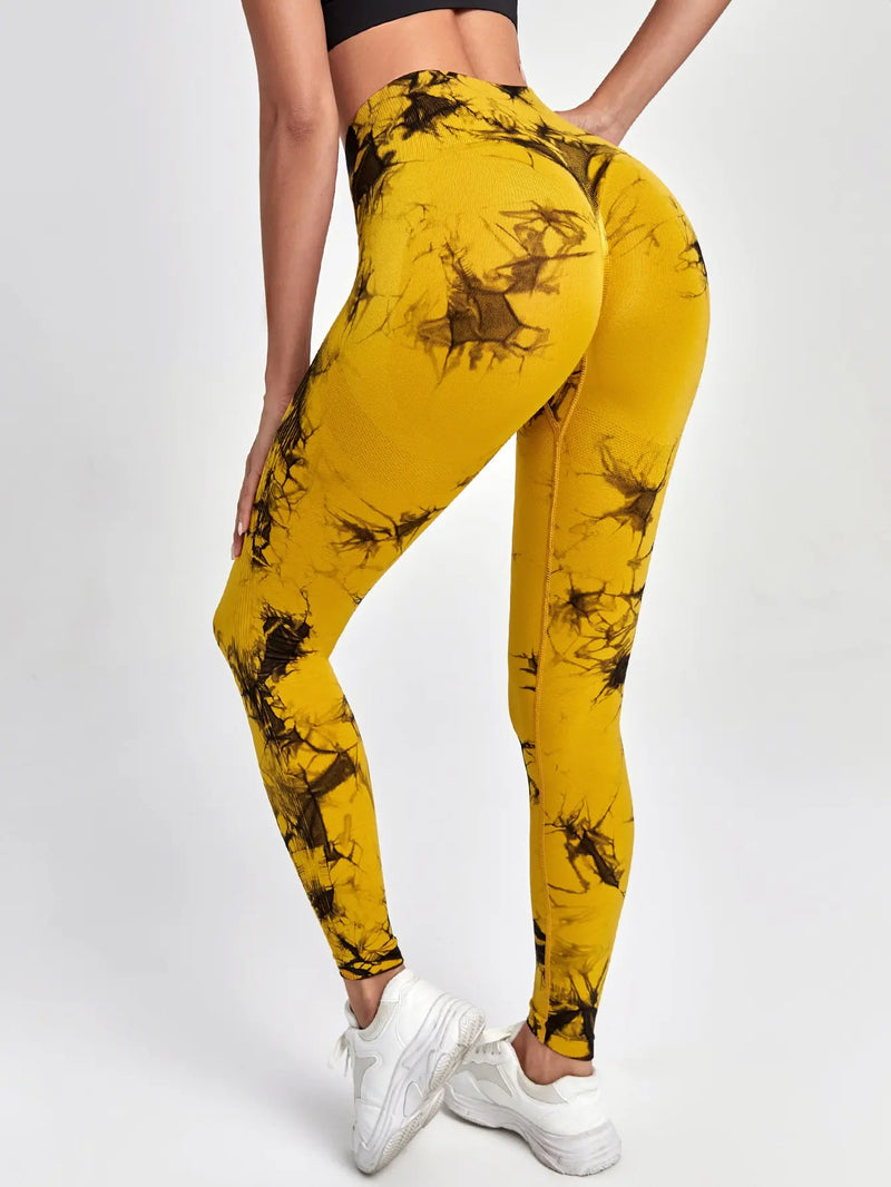 Legging Esportiva Tie-Dye Cintura Alta – Conforto e Estilo para Treinos