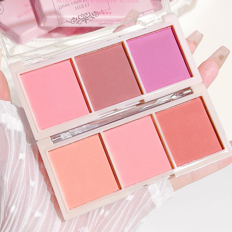 Blush Tricolor HISYI: Efeito Natural, Matte e de Longa Duração
