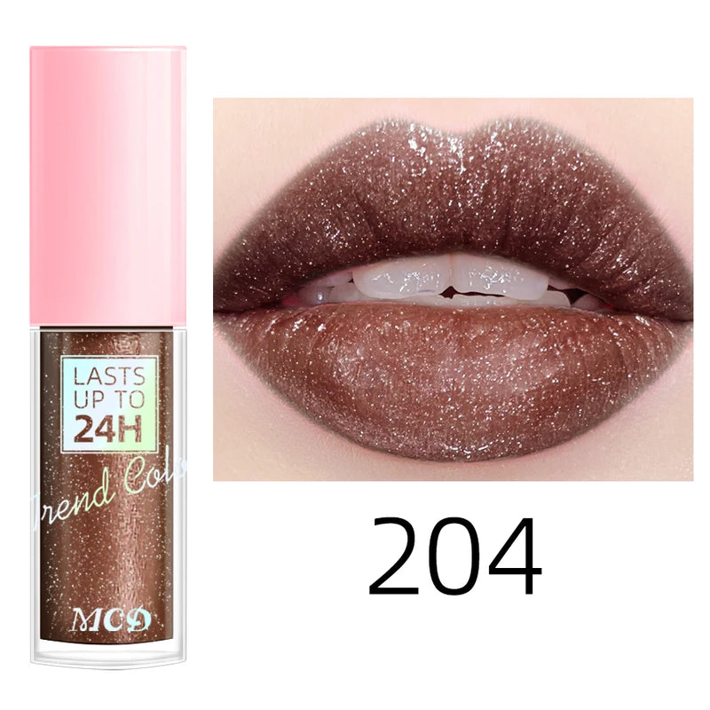 Gloss Labial Glitter 18 Cores - Longa Duração, à Prova d'Água, Hidratante e Multifuncional