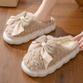 Pantufas Femininas de Pelúcia com Laço – Conforto e Maciez para o Inverno