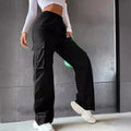 Calça Jogger Feminina Casual Elegante Cintura Alta Oversized Cargo