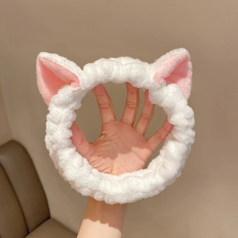 Faixa Elástica Orelhinhas de Gato – Macia para Skincare e Maquiagem