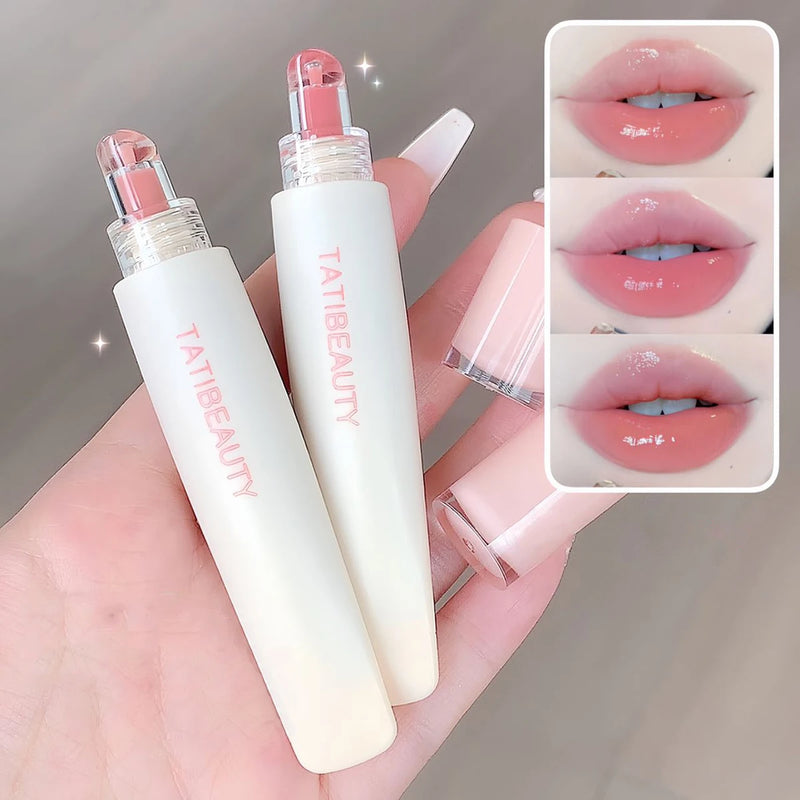 TATIBEAUTY Lip Jelly Essence: Batom Hidratante Gloss Labial Pink Suave para Maquiagem