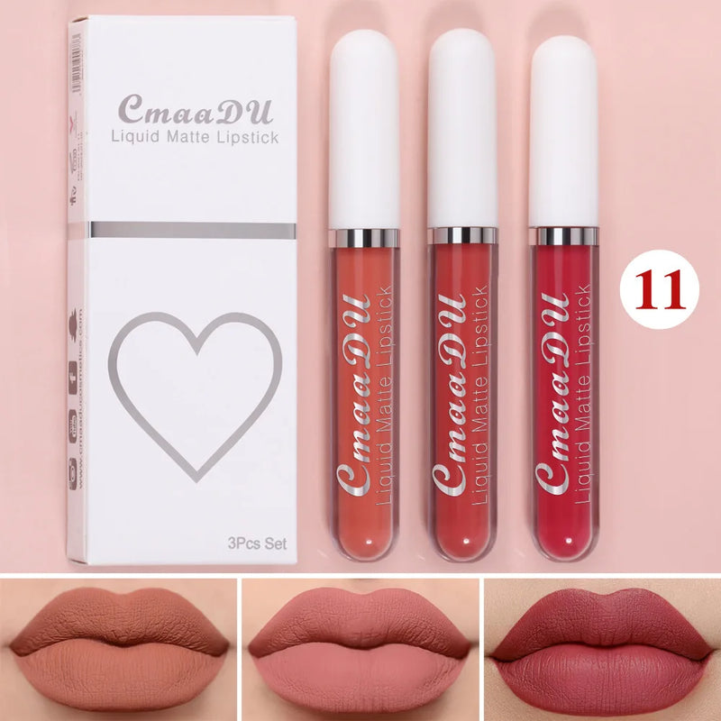 Batom Líquido Matte Aveludado e Duradouro à Prova d'Água Gloss