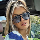 Óculos de Sol Retrô Feminino – Armação Grossa, Dupla Ponte, Proteção UV400, Estilo Chic e Moderno