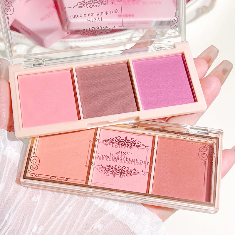 Blush Tricolor HISYI: Efeito Natural, Matte e de Longa Duração