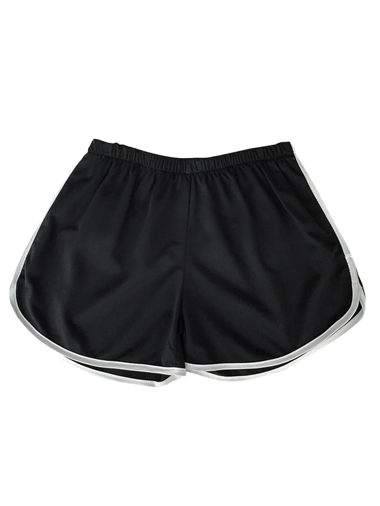 Shorts Esportivos Listrados Femininos, Cintura Alta, Soltos e Estilosos para o Verão