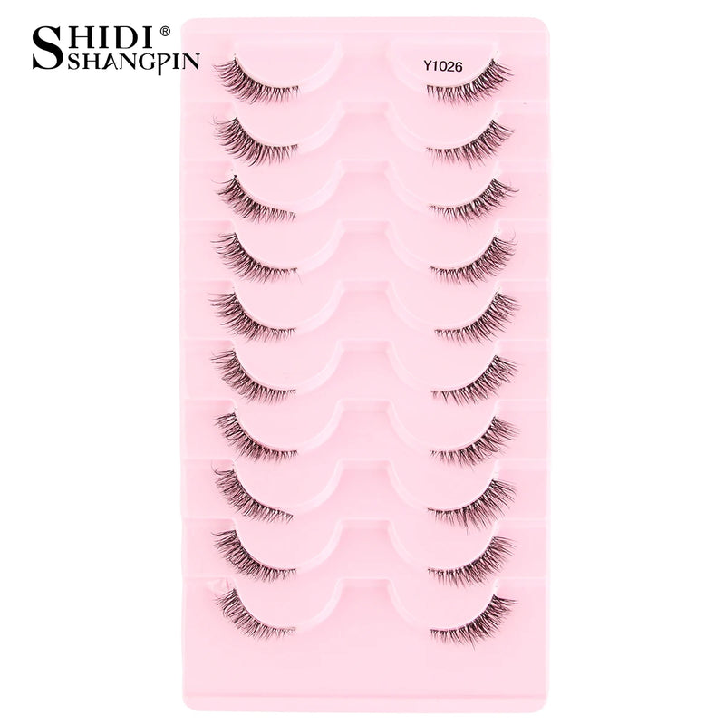 Cílios Postiços – Estilo Cat Eye, Natural, 5-10 Pares