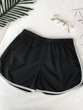 Shorts Esportivos Listrados Femininos, Cintura Alta, Soltos e Estilosos para o Verão