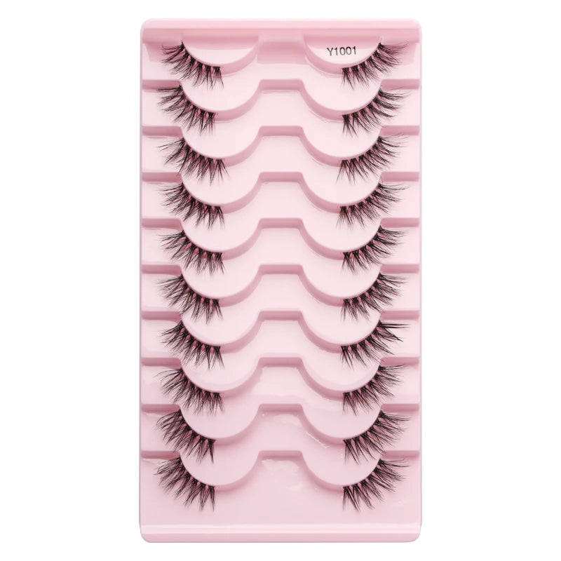 Cílios Postiços – Estilo Cat Eye, Natural, 5-10 Pares