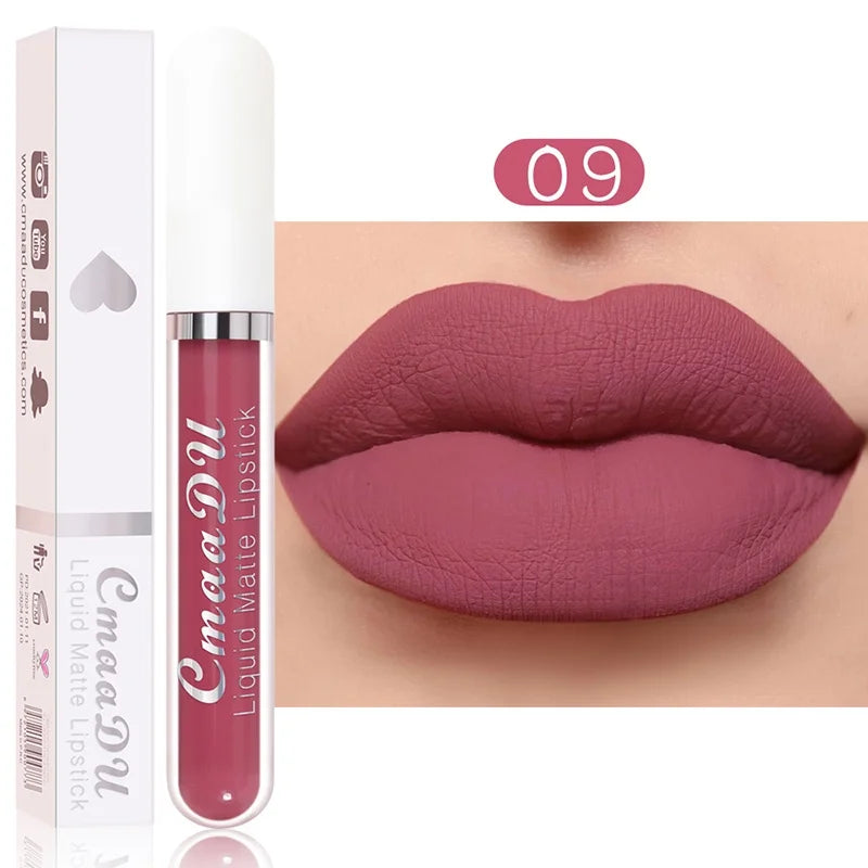 Batom Líquido Matte Aveludado e Duradouro à Prova d'Água Gloss