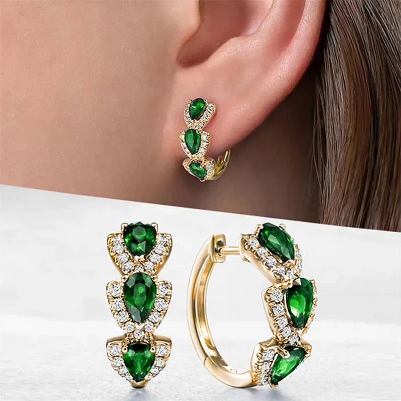 Brincos de Argola Luxuosos com Zircônia Azul – Elegância para Festas, Casamentos e Presentes