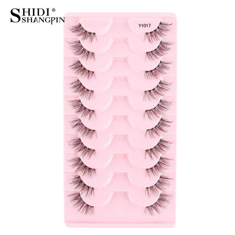 Cílios Postiços – Estilo Cat Eye, Natural, 5-10 Pares