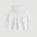 Saias Femininas Mia Muse – Mini Saia Preppy Cintura Alta, Camadas Elegantes para Todas as Estações