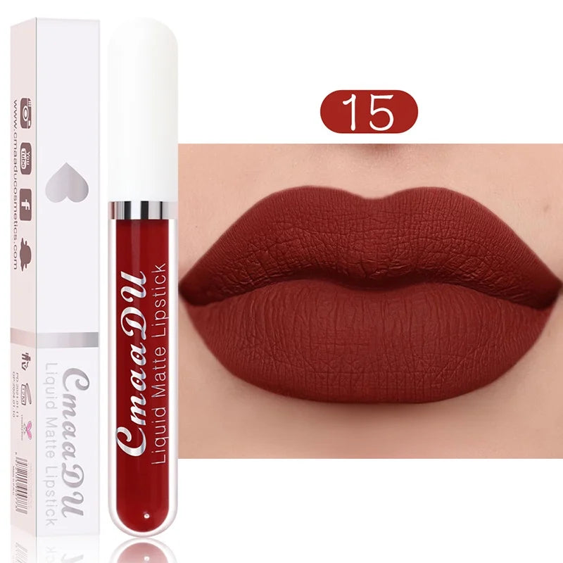 Batom Líquido Matte Aveludado e Duradouro à Prova d'Água Gloss