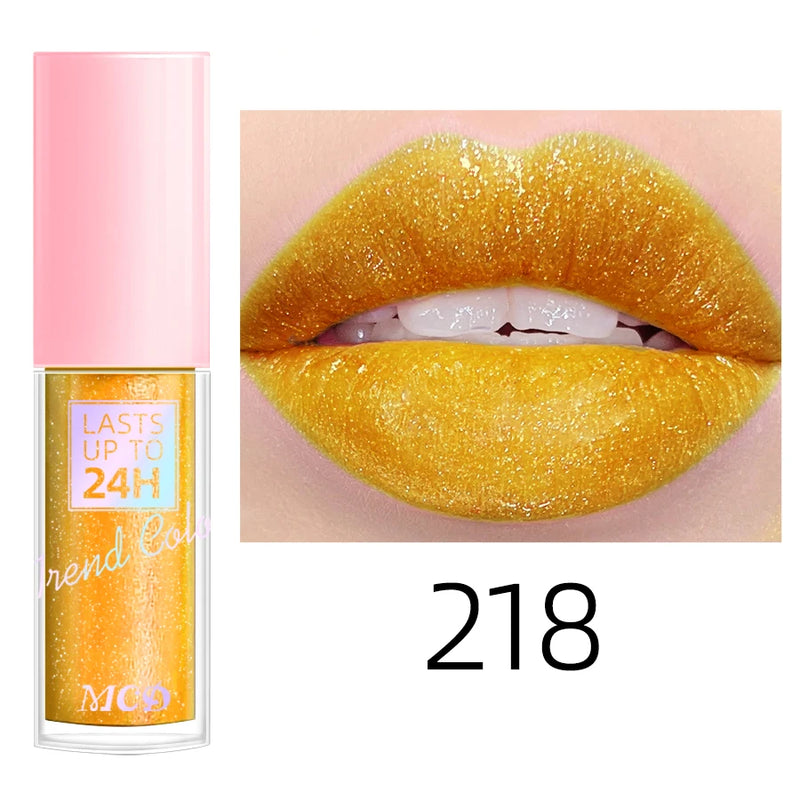 Gloss Labial Glitter 18 Cores - Longa Duração, à Prova d'Água, Hidratante e Multifuncional