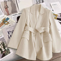 Blazer Feminino Elegante - Outono/Primavera, Manga Longa, com Cinto