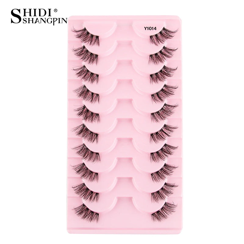 Cílios Postiços – Estilo Cat Eye, Natural, 5-10 Pares