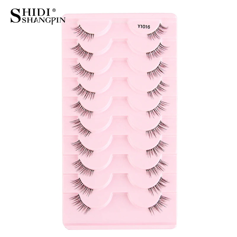 Cílios Postiços – Estilo Cat Eye, Natural, 5-10 Pares