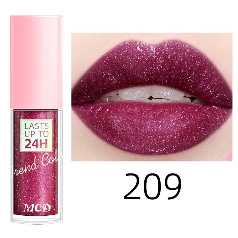 Gloss Labial Glitter 18 Cores - Longa Duração, à Prova d'Água, Hidratante e Multifuncional