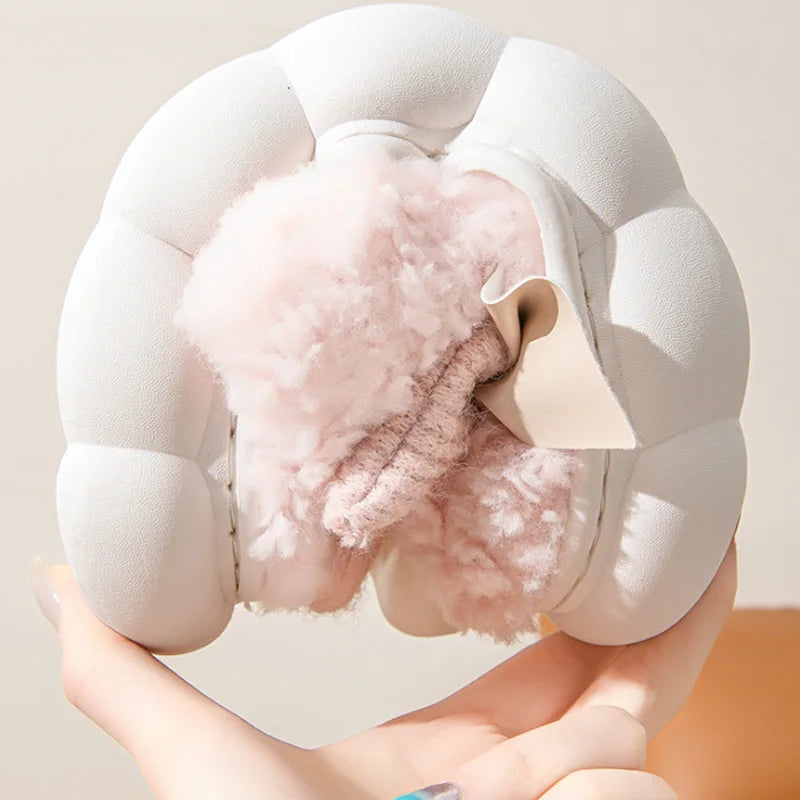 Pantufas Femininas de Pelúcia com Laço – Conforto e Maciez para o Inverno