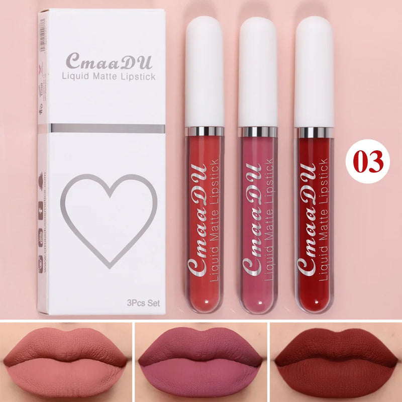 Batom Líquido Matte Aveludado e Duradouro à Prova d'Água Gloss