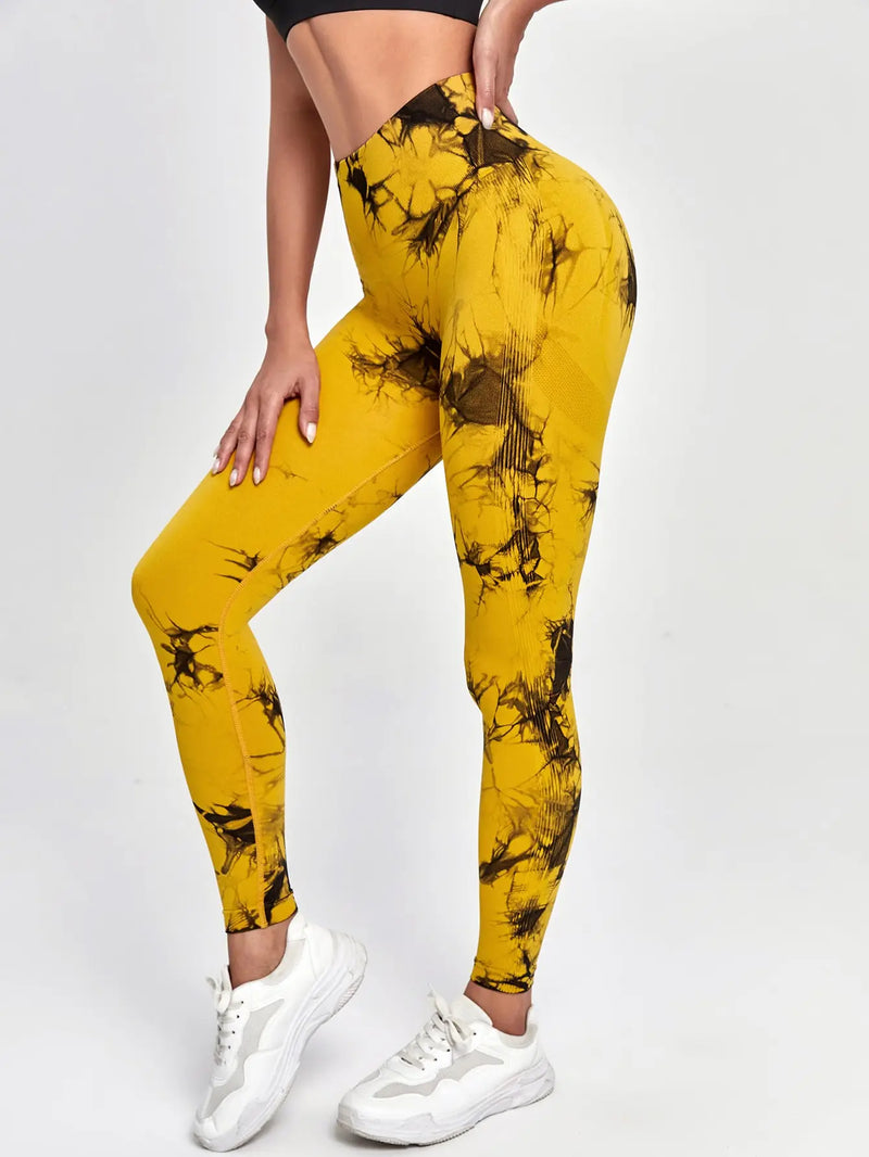 Legging Esportiva Tie-Dye Cintura Alta – Conforto e Estilo para Treinos
