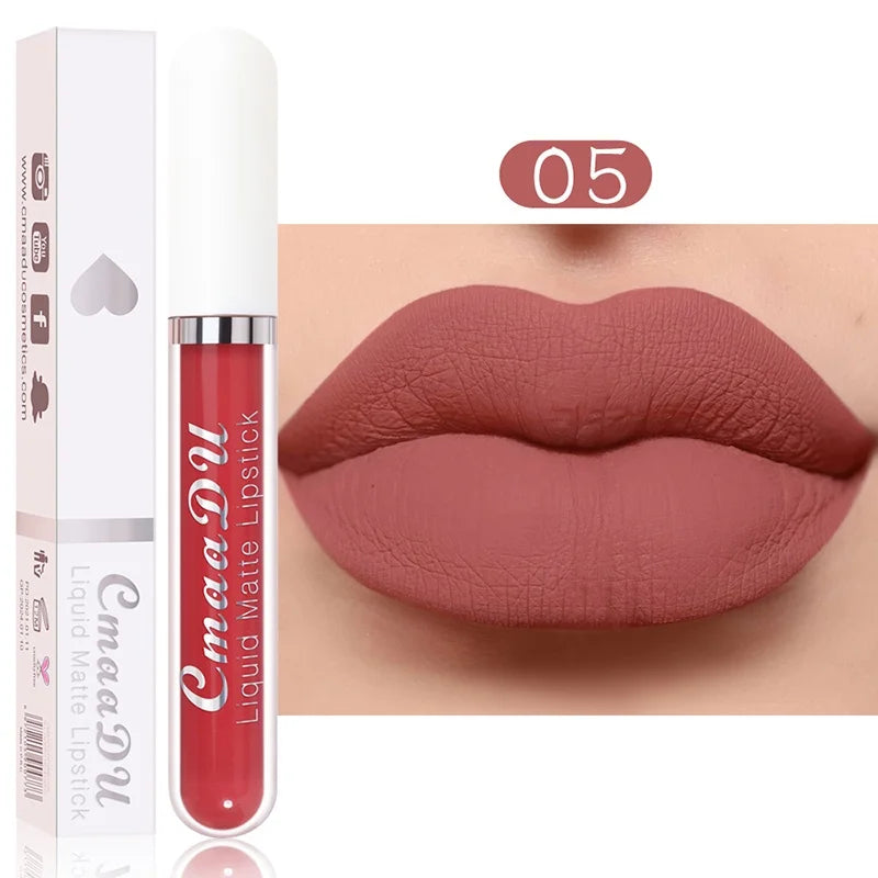 Batom Líquido Matte Aveludado e Duradouro à Prova d'Água Gloss