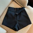 Mini Short Saia Sexy Cintura Alta Preto Branco