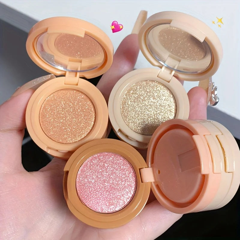 Paleta de Maquiagem 3 em 1: Blush, Iluminador e Contorno com Textura Matte e Cintilante