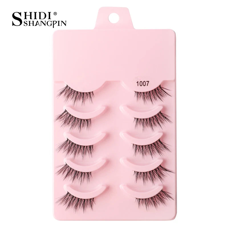 Cílios Postiços – Estilo Cat Eye, Natural, 5-10 Pares