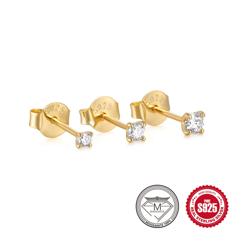 Brincos de Prata 925 com Moissanita D 0.5-1.2ct – Brilho Elegante para Mulheres