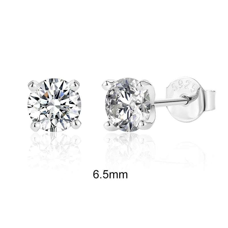 Brincos de Prata 925 com Moissanita D 0.5-1.2ct – Brilho Elegante para Mulheres