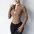 Jaqueta Esportiva Slim de Yoga Feminina com Zíper – Modeladora e Elegante