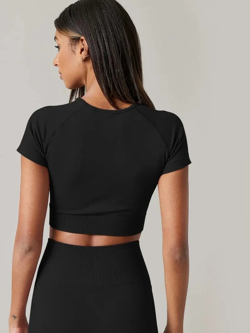 Blusa Feminina Esportiva Seamless – Conforto e Estilo para Yoga e Treino